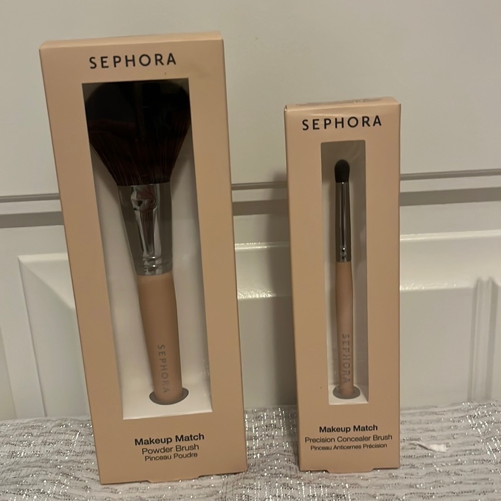 ❤️❤️ Lot of 2 SEPHORA Makeup Brushes Brand New in Box Powder and Concealer Brush